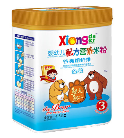 熊大熊二谷類粗纖維嬰幼兒營(yíng)養(yǎng)米粉