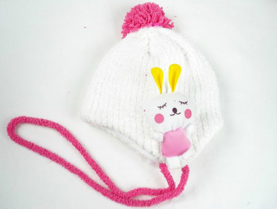 幼之戀可愛卡通護(hù)耳帽白色