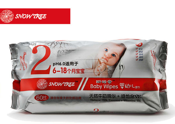 snowtree斯諾奇嬰幼兒濕巾2段60片裝