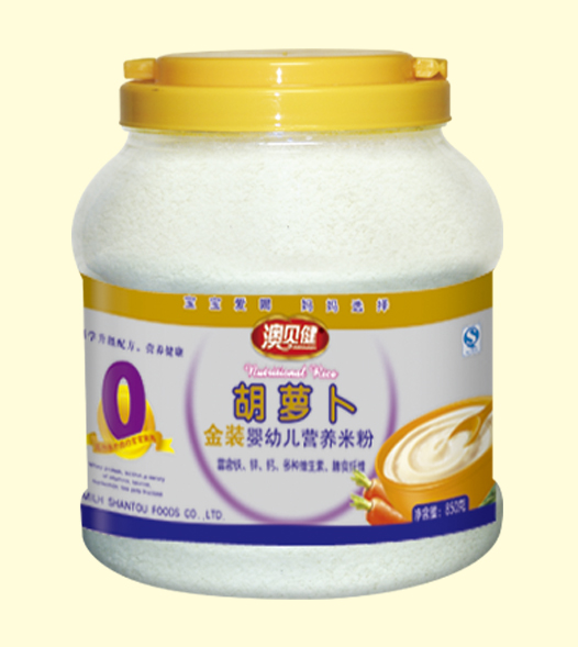澳貝健金裝胡蘿卜營(yíng)養(yǎng)米粉0段