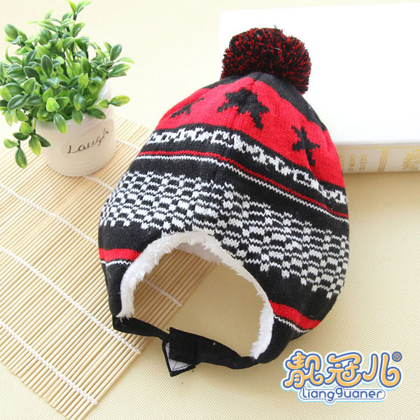 靚冠兒嬰幼兒加絨保暖護(hù)耳帽子背面