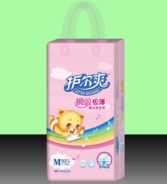 護(hù)爾爽瞬吸極薄嬰兒紙尿褲M碼52片