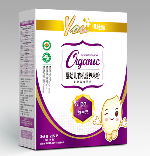 優(yōu)佳健IGG+益生元嬰幼兒有機(jī)營養(yǎng)米粉盒裝