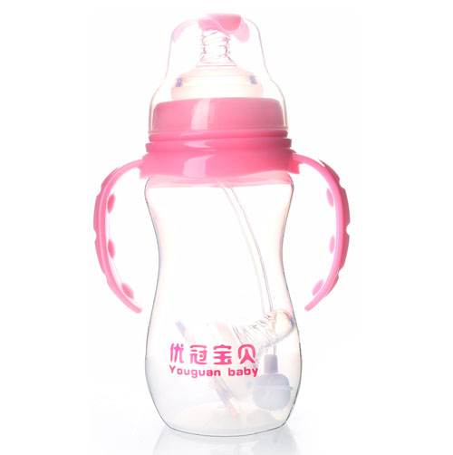 優(yōu)冠寶貝寬口徑PP奶瓶270ml粉色