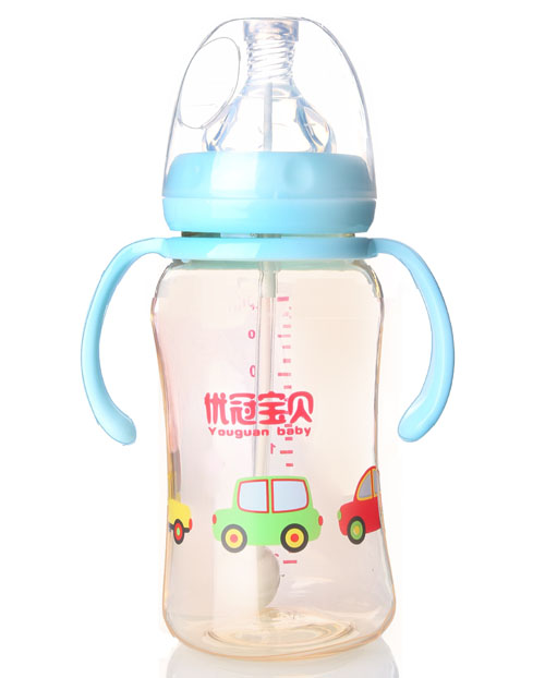 優(yōu)冠寶貝炫彩PPSU奶瓶240ml藍色