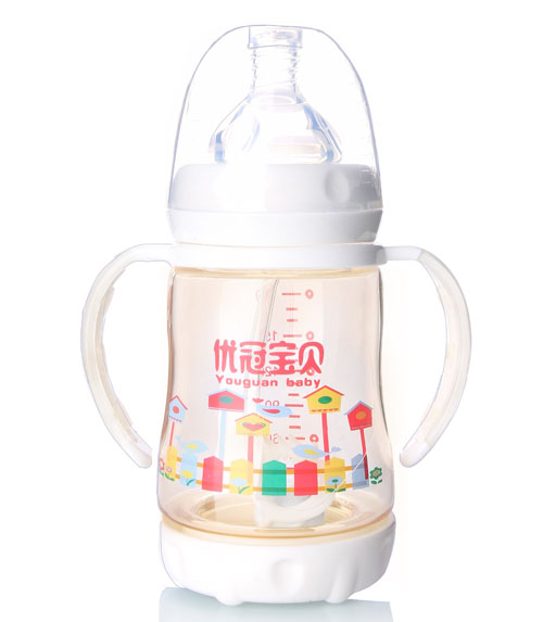 優(yōu)冠寶貝防脹氣PPSU奶瓶180ml白色