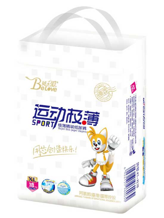 貝+愛運(yùn)動絲薄紙尿褲xL-18片