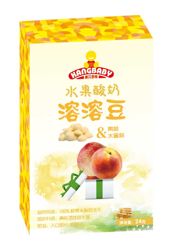 康貝多維黃桃水蜜桃水果酸奶溶溶豆