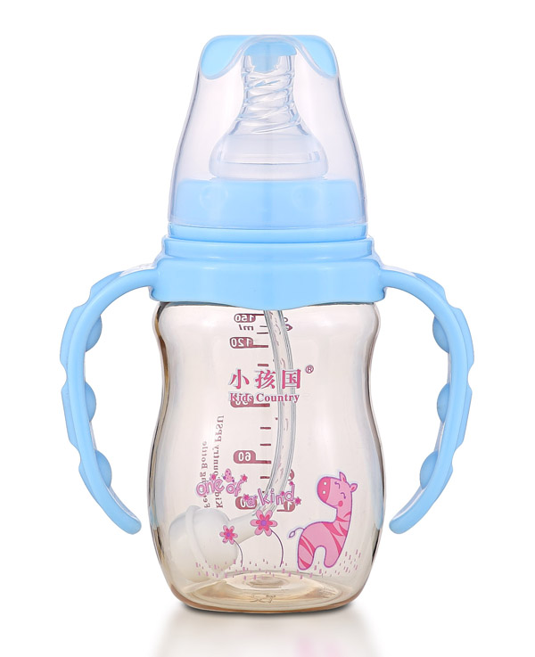 小孩國初生標(biāo)口弧形自動PPSU奶瓶 藍(lán)色150ML
