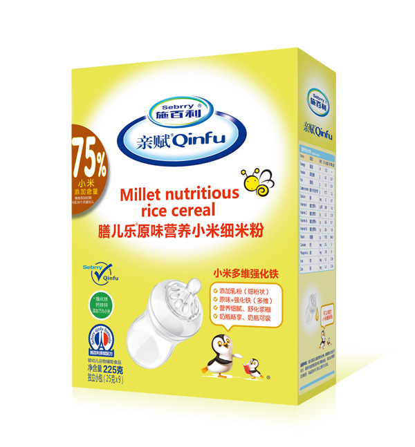 施百利親賦膳兒樂原味營養(yǎng)小米細(xì)米粉-小米多維強(qiáng)化鐵盒裝
