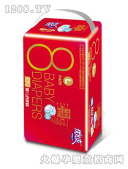 優(yōu)兒爽超薄嬰兒紙尿褲8片大碼