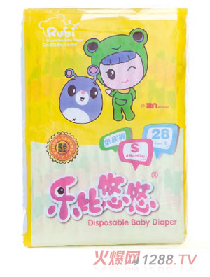 樂(lè)比悠悠鎖水透氣嬰幼兒紙尿褲S28片
