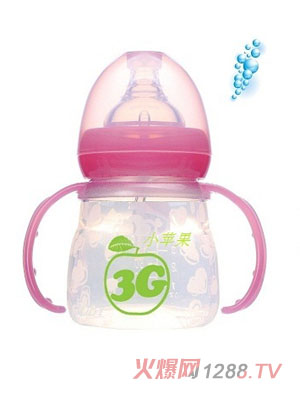 3G小蘋(píng)果軟奶瓶150ML粉色